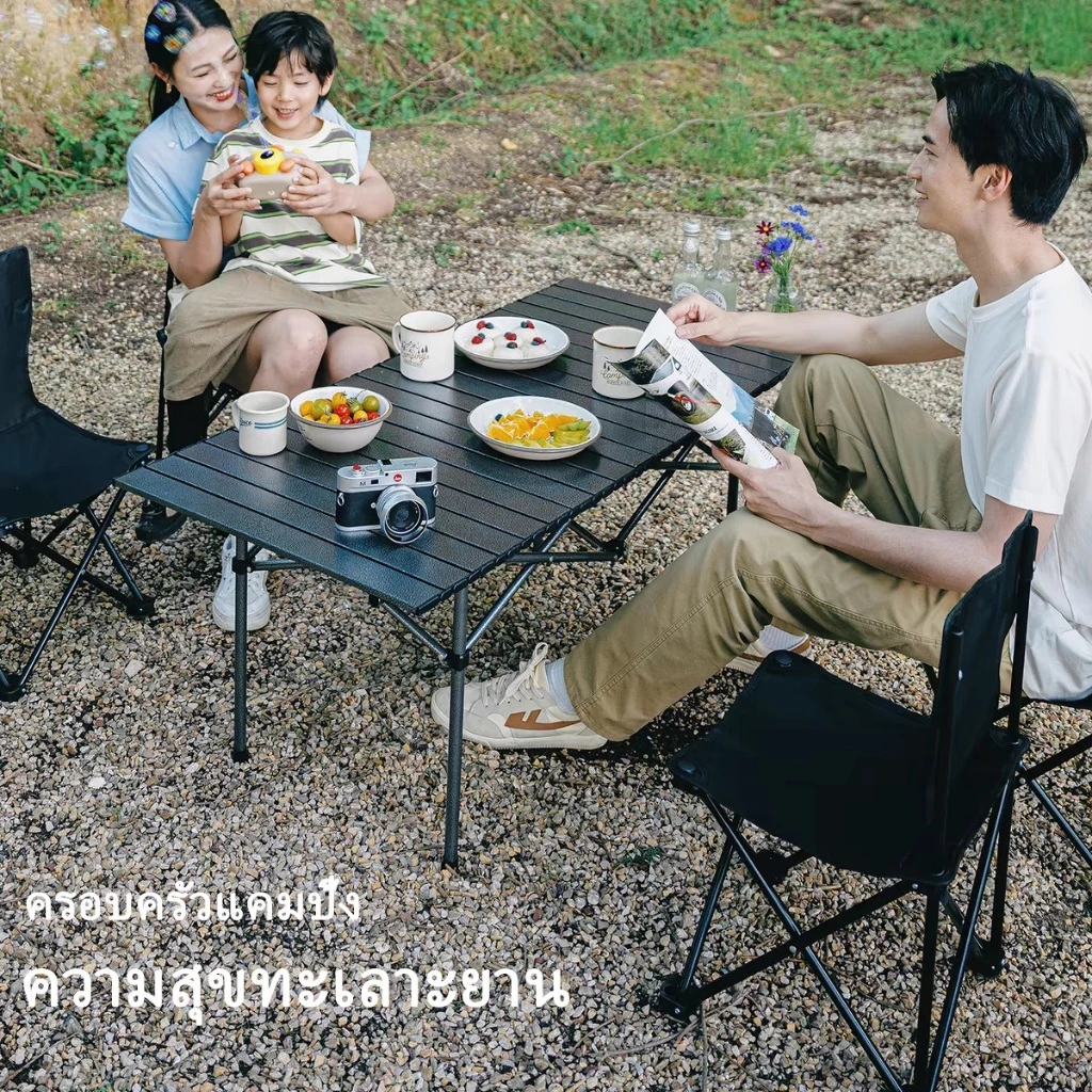 โต๊ะพับได้ โต๊ะแคมป์ปิ้ง อลูมิเนียม โต๊ะแคมป์ปิ้ง แบบพกพา โต๊ะปิกนิกกลางแจ้ง ปรับความสูงได้ โต๊ะปิคนิค 500KG thumbnail 5
