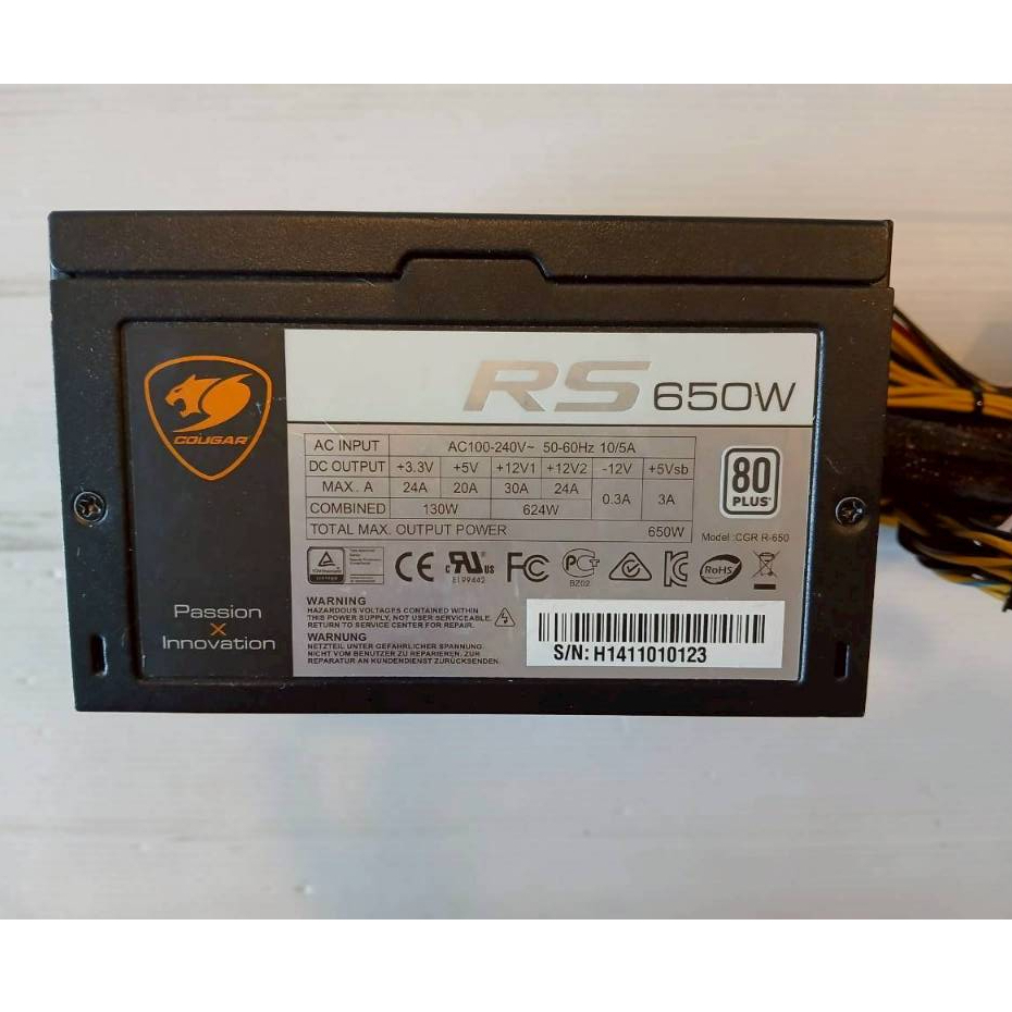 POWER SUPPLY(อุปกรณ์จ่ายไฟ) COUGAR RS 650W(80+)