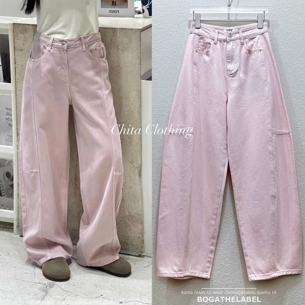 📍พร้อมส่ง📍🇰🇷FSY🇰🇷10381 Pinky jeans side expand • เอาใจสาววหวานพาสเทล รุ่นขายดี ใส่น่ารักมากกก