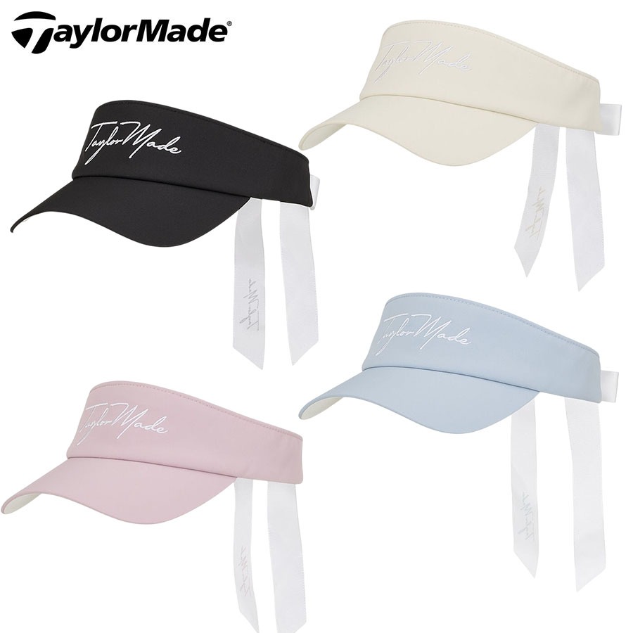 [11GOLF] หมวกไวเซอร์ผู้หญิง 55-57cm TaylorMade TL706 Script Logo Ribbon Visor Ladies พร้อมโบว์ริบบิ้น น่ารักและดูสปอร์ต