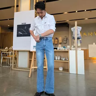 Golden Zebra Jeans กางเกงยีนส์ชายขาม้าเอวสูงสีสนิมเขียว สีดำซุปเปอร์แบล็ค #229GR ฟ้าฟอกด่าง สนิมพ่นด่าง วิสกี้สโนว์