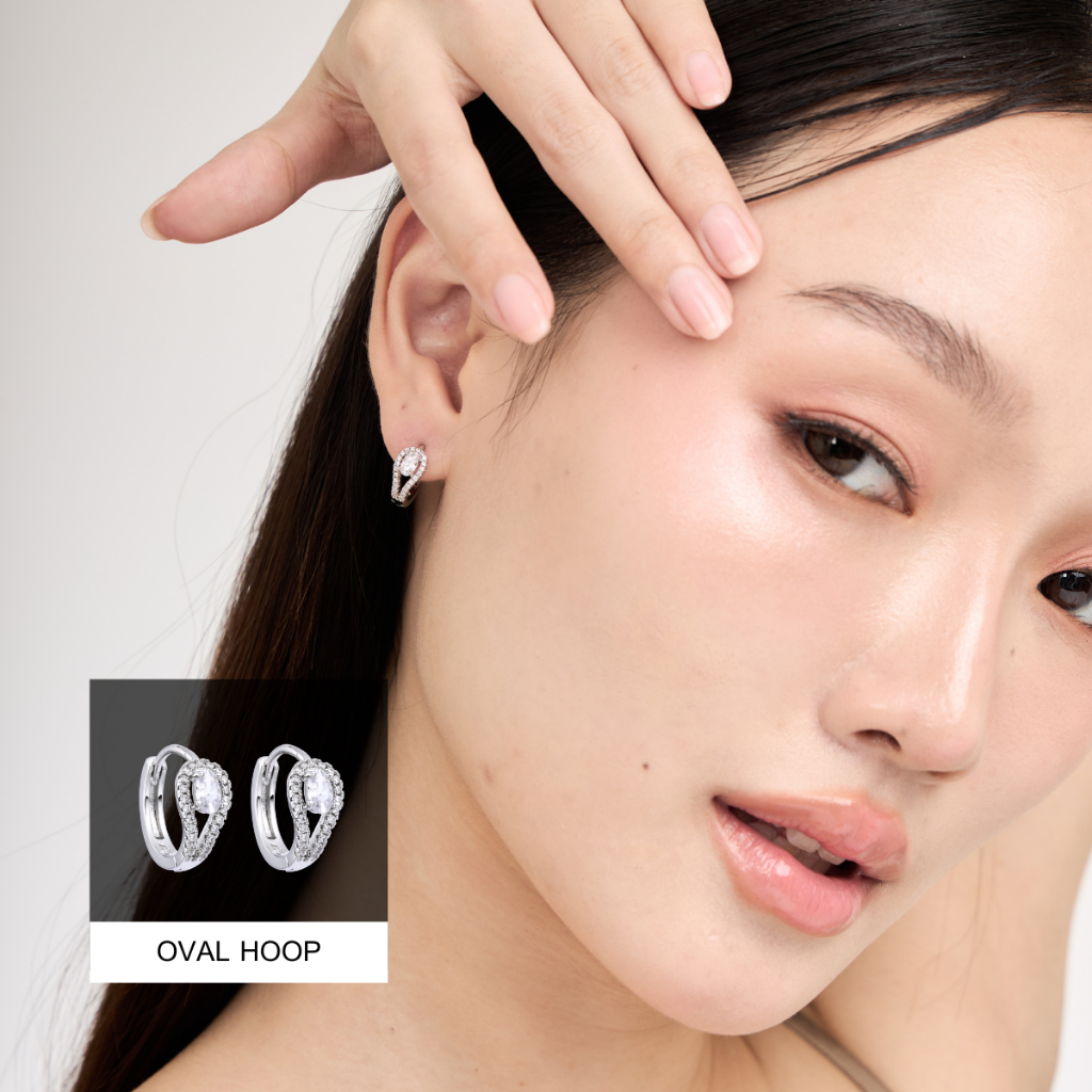 Kind Jewelry ต่างหูห่วง oval hoop
