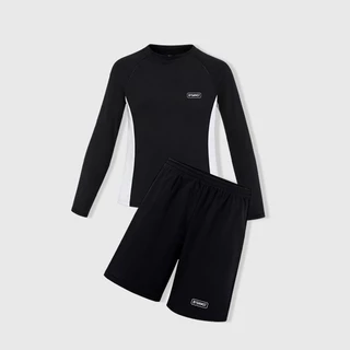 ผู้ชาย ชุดว่ายน้ำแขนยาว ชุดว่ายน้ำ เซ็ต 3 ชิ้น เสื้อแขนยาว+กางเกงขาสั้น+กางเกงขายาว กันUV 50-85KG