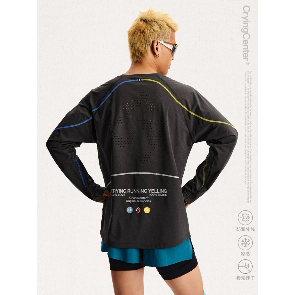 CryingCenter เสื้อยืดคอกลมแขนยาวสำหรับออกกำลังกาย แห้งไว Running & Cooling T-Shirt (UPF50+) 2026