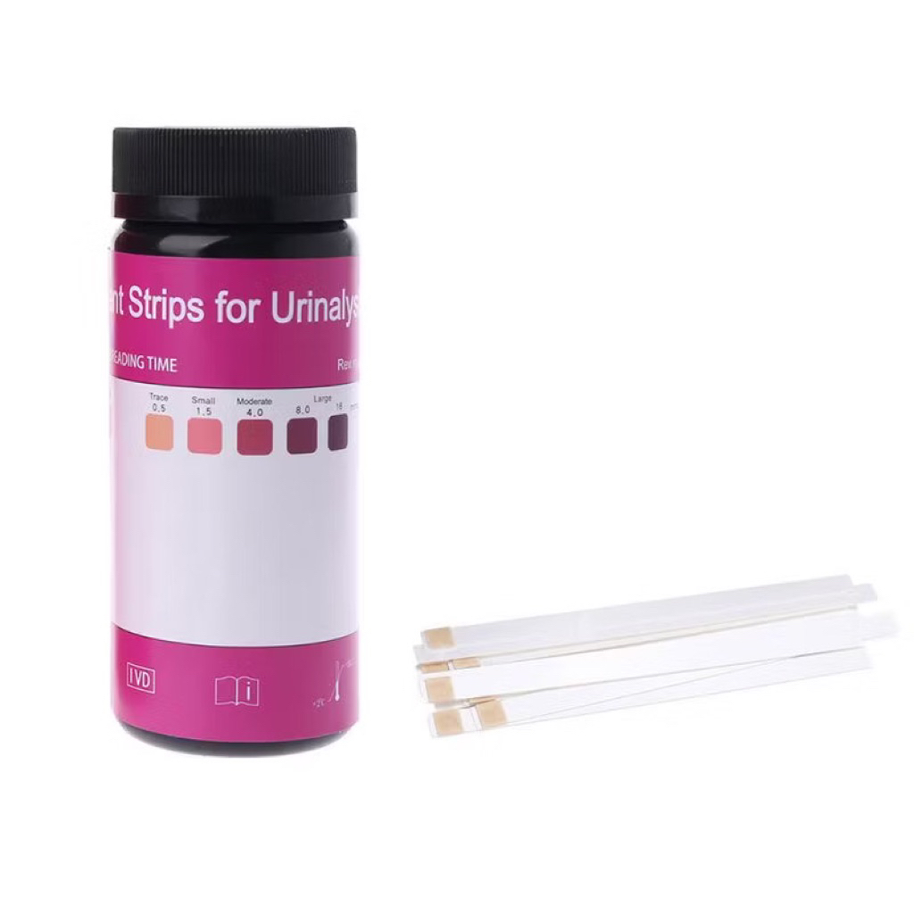 ดแถบกระดาษทดสอบปัสสาวะ คีโตเจนิกในปัสสาวะ 100 ชิ้น ทดสอบคีโตน(Ketone)ในปัสสาวะ