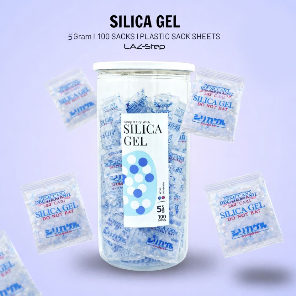 LAZ-Step ซองกันชื้น ดูดความชื้น ซิลิก้าเจล 5 กรัม  (แพ็ค 100 ซอง)(FOOD GRADE)