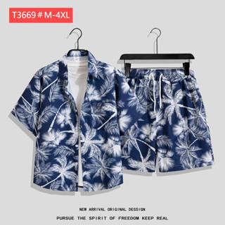 เสื้อฮาวาย ชุด เสื้อเที่ยวทะเล hawaii แขนสั้น ลายดอกไม้ หลาย…