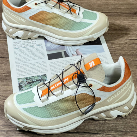 SALOMON XT-6 FT low cut running shoes white brown【ของแท้100%】