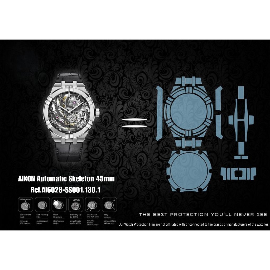 ฟิล์มป้องกันรอยนาฬิกา Watch Protection Film for Maurice Lacroix AIKON Automatic Skeleton 45mm Ref.Al