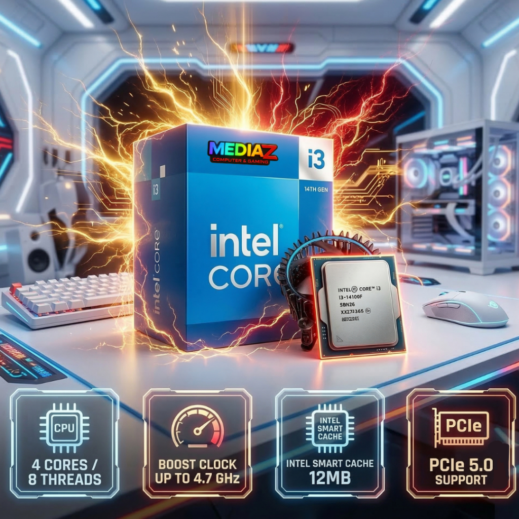 ส่งทันที CPU Intel Core i3-14100F สินค้าใหม่ ประกันศูนย์ไทย Gen 14 4.7GHz LGA1700 MediaZShop