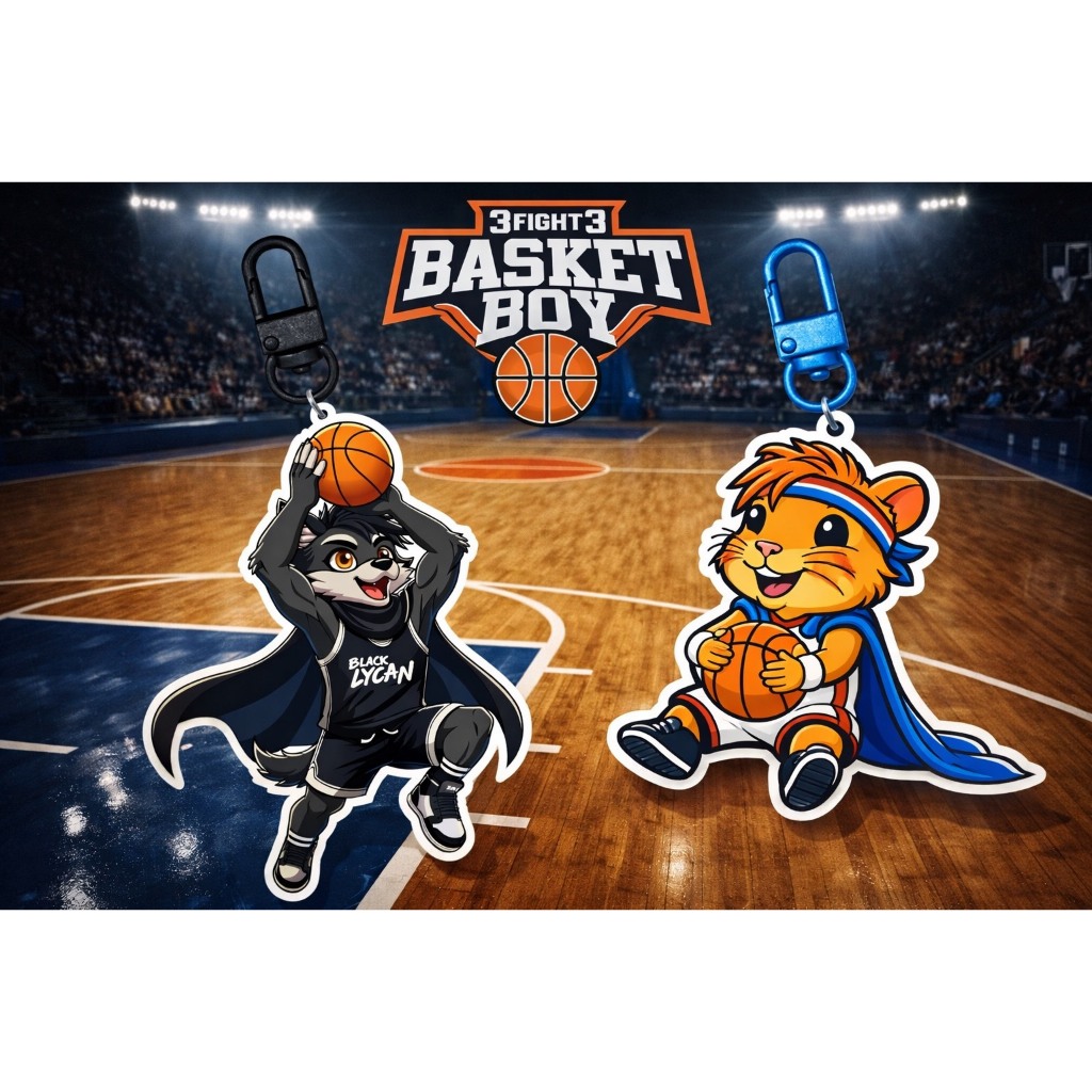 พวงกุญแจยาง2D 3fight3 Basketboy