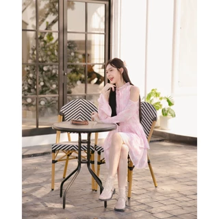DR0476 LABELLE รุ่น Lunetty Dress เดรสสั้นสีหวานละมุน น่ารักสุดๆ