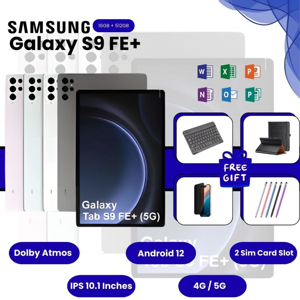 🔥โปรแรง🔥 Samsung Galaxy Tab S9 FE+ 5G โทรได้ | 16GB+512GB | จอ 10.1" FHD | ใส่ซิมได้ | แถมคีย์บอร์ด+