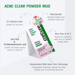 [แพ็ค 2] Oxe'cure แต้มสิว แป้งโคลนชมพูลดสิว พอกหน้า แบบซอง Acne Clear Powder Mud 5 g จากประเทศญี่ปุ่น (10OX00143X2)