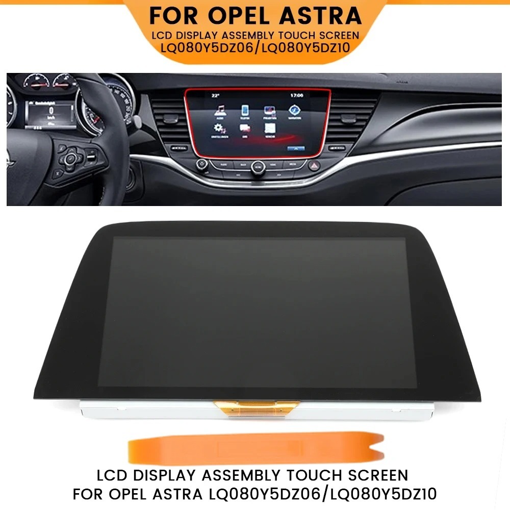 Original 8 inch Replace Touch Screen with LCD Display LQ080Y5DZ10 For OPEL Vauxhall Astra k Car DVD 
