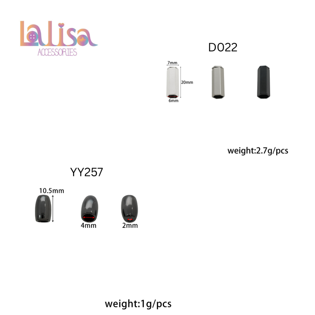 Cord End โลหะ สำหรับปิดปลายเชือก เชือกกระเป๋า เชือกเสื้อฮู้ด YY257/D022