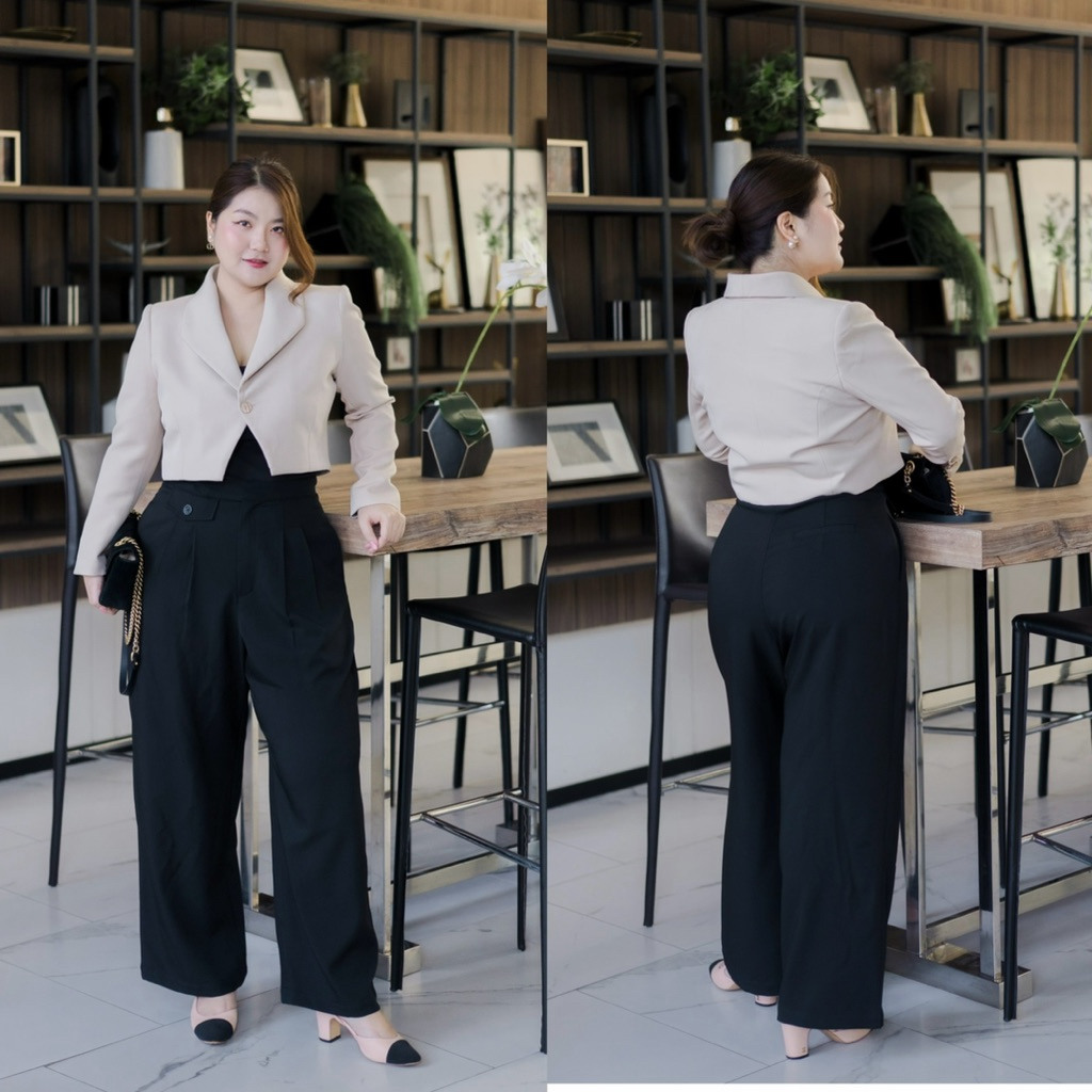 กางเกงขากระบอก สาวอวบ ใส่แล้วเก็บพุง มีถึง20XL รุ่น Barry