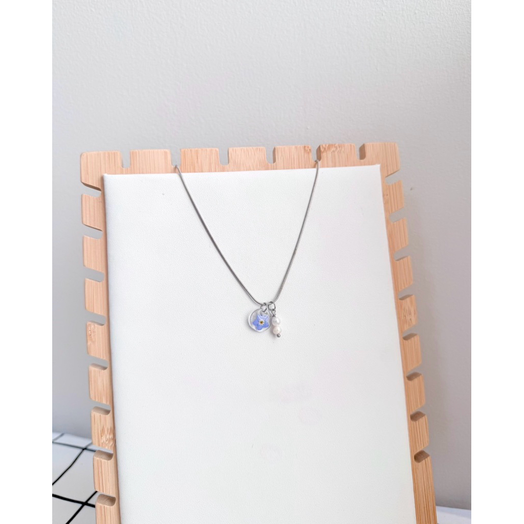 YAMON สร้อยคอดอกฟอร์เก็ตมีน็อต x ไข่มุกน้ำจืดแท้