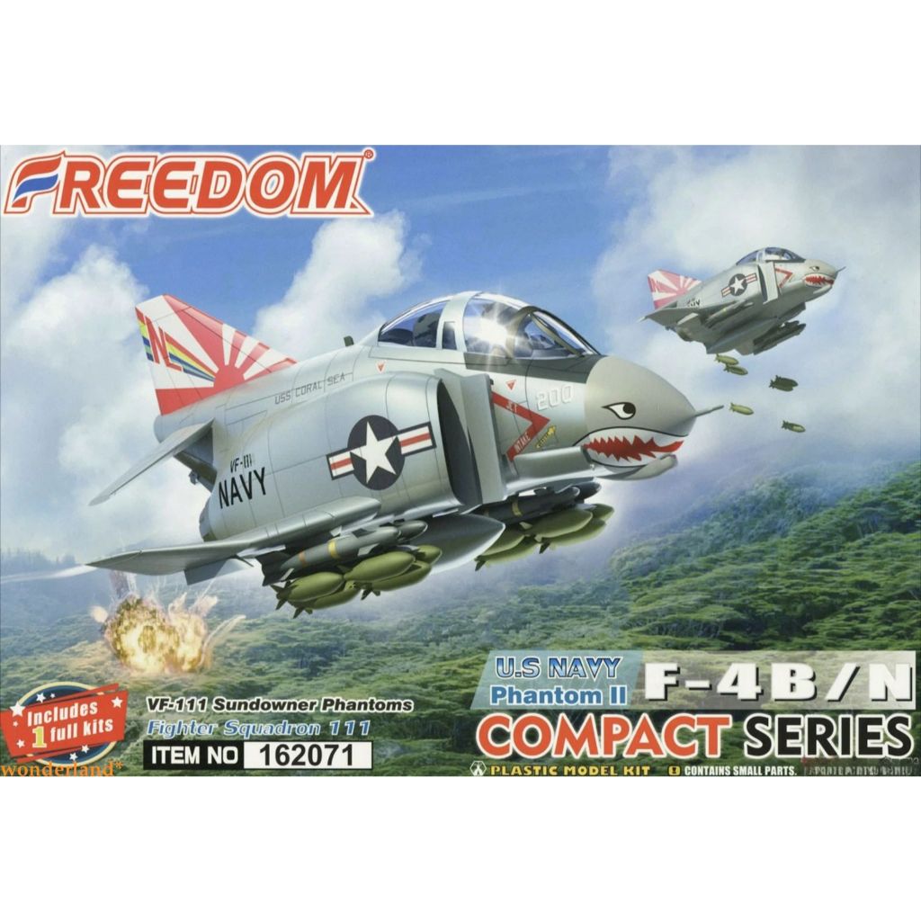 พลาสติก โมเดล ประกอบ FREEDOM Q PLANE F-4B/N VF-111 Sundowner Phantom II (162071)