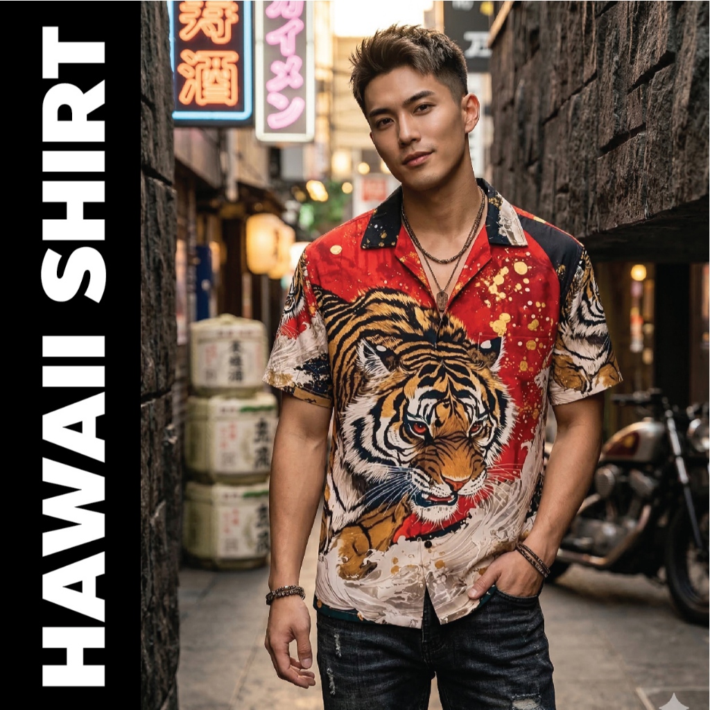 SK-03 เสื้อเชิ้ตฮาวายเสือทะเล