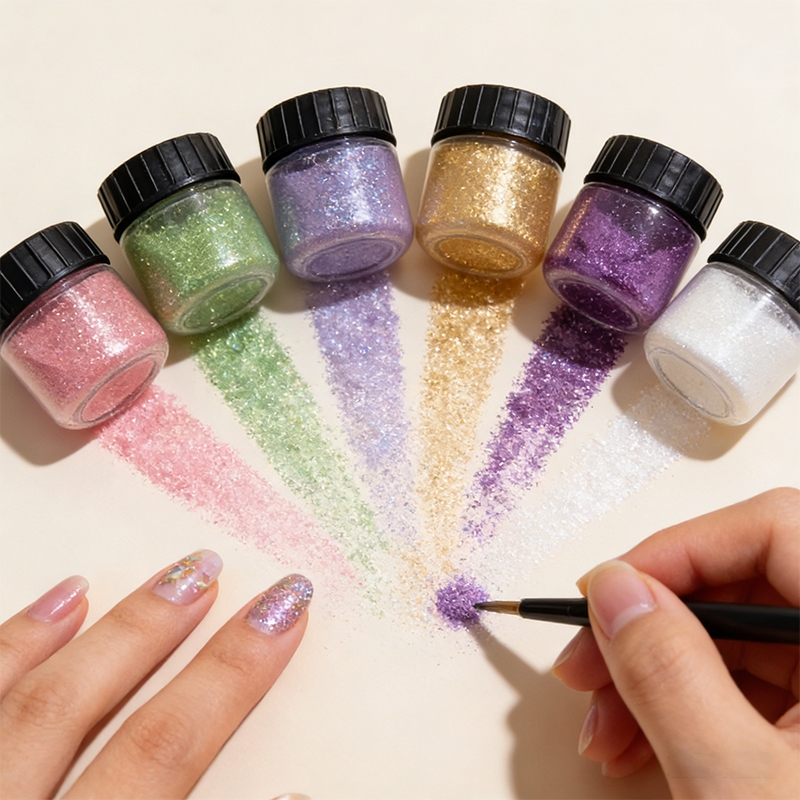 ผงกลิตเตอร์ 10 กรัม 2 ซีรีส์ (เมทัลลิค/เรนโบว์) หลายสี  สำหรับครีเอฟท์ ของตกแต่ง ตกแต่งโมเดล DIY เนื้อละเอียด ปลอดภัย