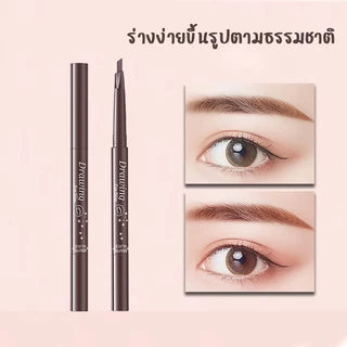 ดินสอเขียนคิ้ว อัพเกรดไส้ปากกาสามเหลี่ยม กันน้ำ ดินสอเขียนคิ้วแบบหมุน 2 in 1 มีแปรงปัดคิ้วในตัว มี 4 สีให้เลือก