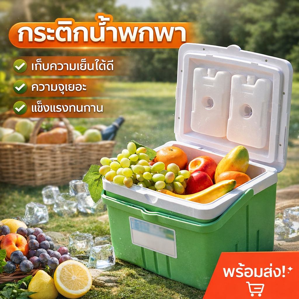 กระติกน้ำแข็งพกพา มีขนาด5-13Lกระติกน้ำแคมป์ปิ้ง