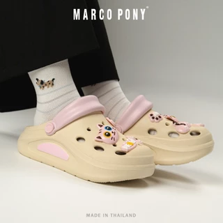 Marco Pony รุ่น MH9039B รองเท้าเด็กหัวโต ลายการ์ตูนแมวน่ารัก ตกแต่ง 3D สีพาสเทลสดใส วัสดุ EVA พื้นนุ่ม เดินสนุก ไม่ลื่น