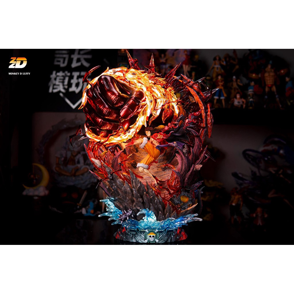 ZZDD Studio1/6🔥LED🔥- Onepiece Luffy Red Roc Resin โมเดล เรซิ่น ของแท้ มือ2