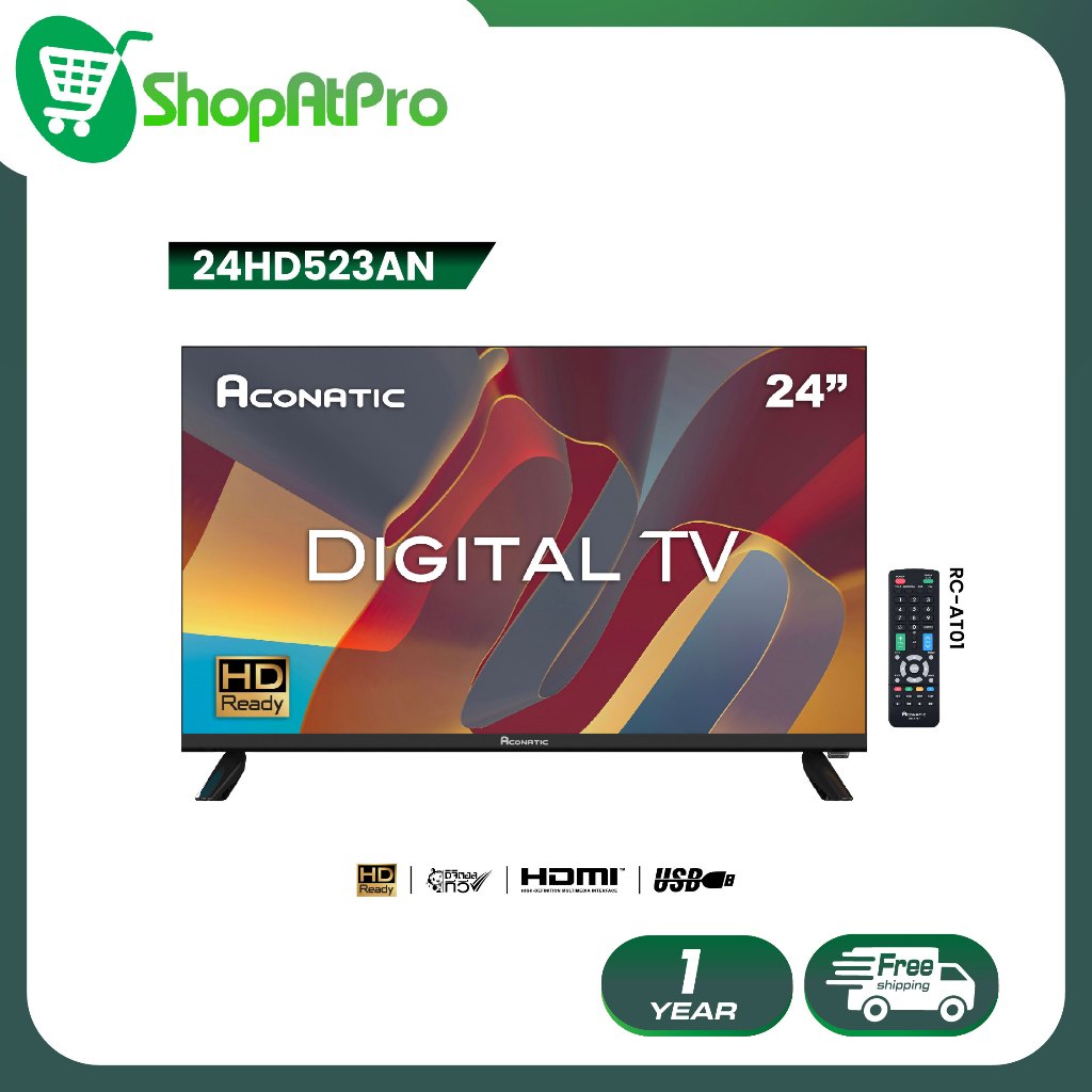 Aconatic LED Digital TV ดิจิตอลทีวี HD ขนาด 24 นิ้ว รุ่น 24HD523AN (รับประกัน 1 ปี)