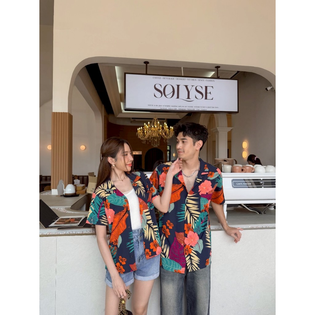 ❤ พร้อมส่งจ้า ❤ เสื้อฮาวายเด็ก เสื้อฮาวายผู้ใหญ่ เสื้อคู่รัก เสื้อครอบครัว ผ้านุ่ม เนื้อละมุน ไม่ร้อน ใส่สบาย เนื้อดีมาก ราคา ถูกที่สุด ดีลบีเคเค แกลเลอรีภาพที่ 2