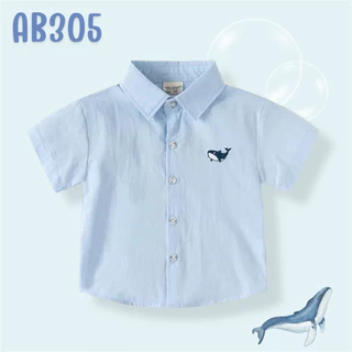 AB305 เสื้อเชิ้ตเด็กแขนสั้น เสื้อเชิ้ตออกงาน ใส่สบาย สินค้าพร้อมส่งในไทย 🇹🇭