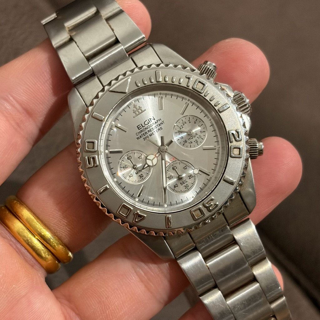 Elgin USA chronograph quartz vintage มือสองแท้ 💯 สภาพดีมาก