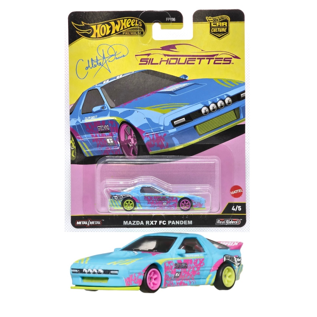Hot Wheels Premium ลายเซ็นต์ Collete Davis รถเหล็กฮอตวิล รุ่น MAZDA RX7 FC PANDEM ซีรีส์ Silhouettes