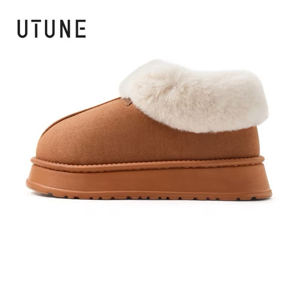 UTUNE รองเท้าบูทสั้น รองเท้าลุยหิมะ + ที่คลุมขาไหมพรมสีขาว 39-40 ใส่ได้ค่ะ