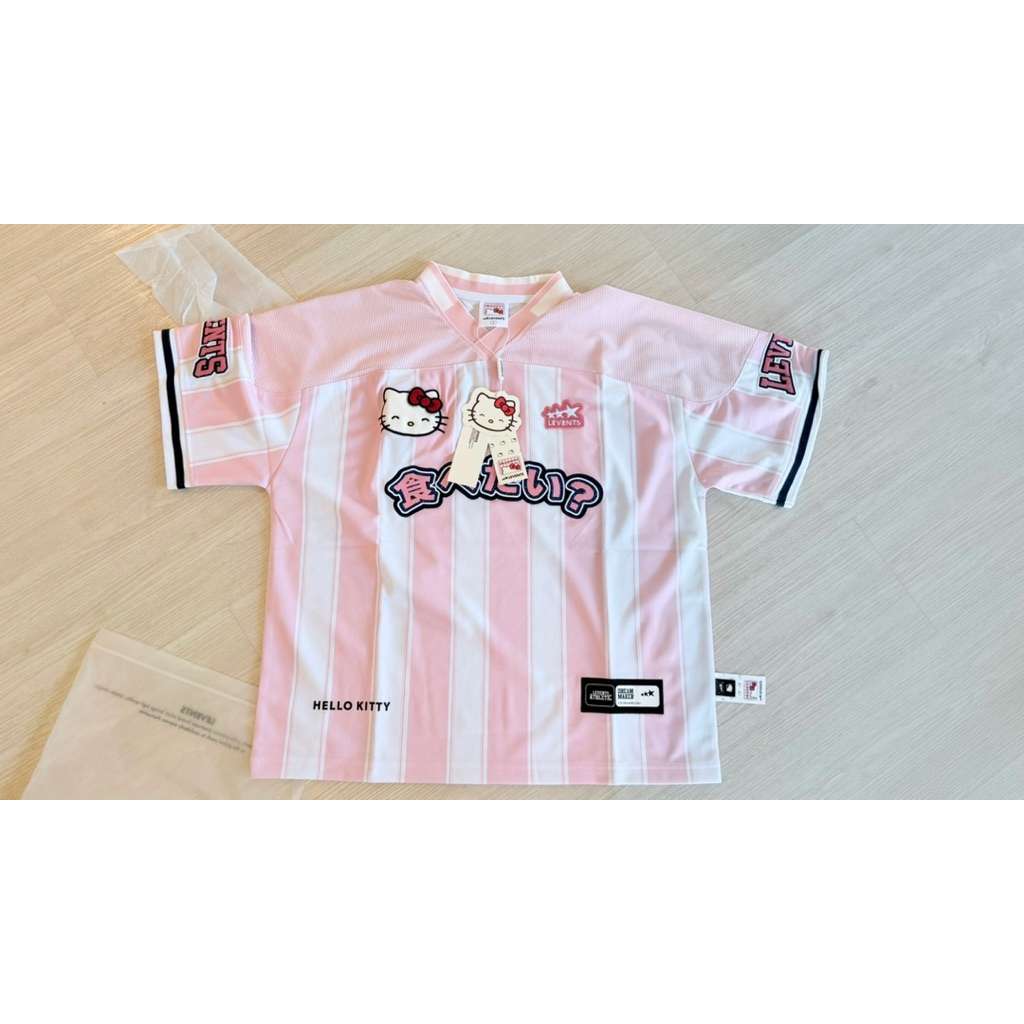 เสื้อ striped pink jersey NEW Levents x Kitty (ของใหม่ size2)
