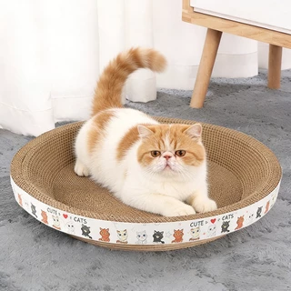 KAKU PET ที่ลับเล็บแมว ใหญ่ กระดาษลับเล็บแมว รูปอ่าง ที่นอนแมวไปในตัว ขนาด ของเล่นแมว ที่ลับเล็บแมว ที่นอนแมว 2in1
