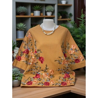 เสื้อลายลูกไม้ผ้าลินินรอบอก42-46/48-52/54-56นิ้ว เสื้อผ้าผู้…