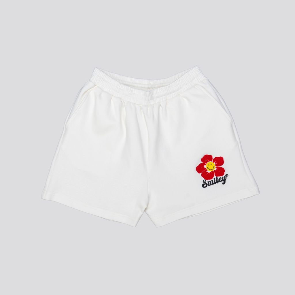 SMILEY® WHITE/RED WANDERLUST SWEATSHORTS