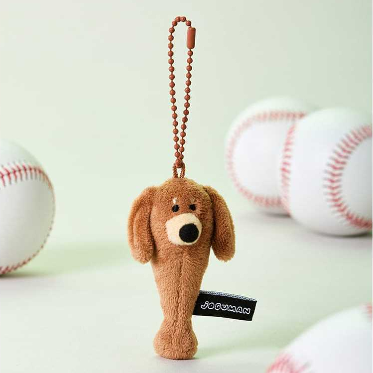 JOGUMAN WOODY BASEBALL BAT PLUSH KEYRING BASEBALL พวงกุญแจไม้เบสบอล