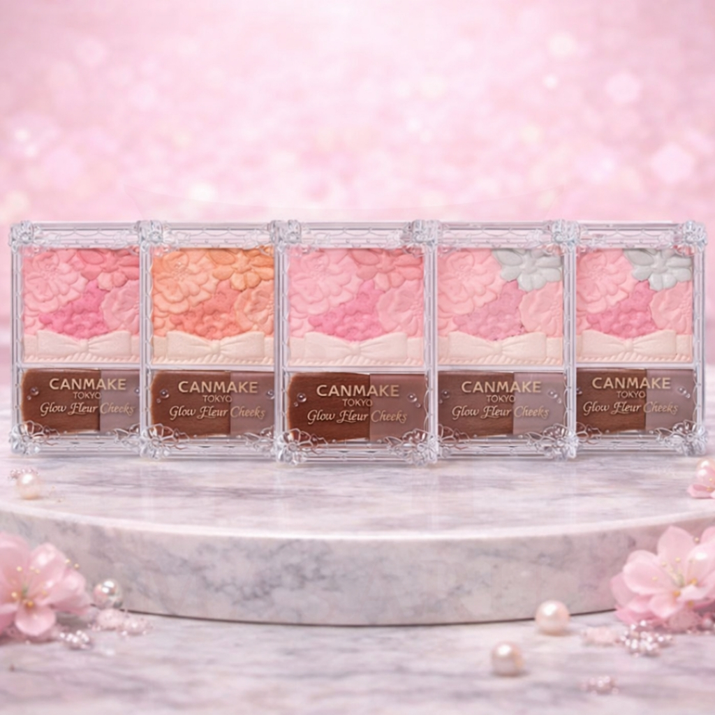 [แท้/พร้อมส่ง] Canmake Glow Fleur Cheeks บลัชออนลายดอกไม้ ปัดแก้มหน้าเงาใส เบลอรูขุมขน งานผิวฉ่ำวาวสไตล์ญี่ปุ่น แคนเมค
