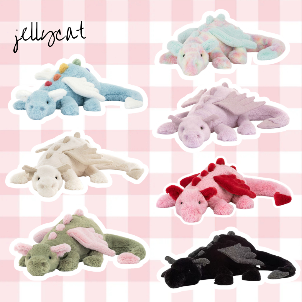 JELLYCAT Lavender Dragon jellycat ตุ๊กตา ของแท้ 100% 💯 [การจัดส่งจากประเทศไทย]