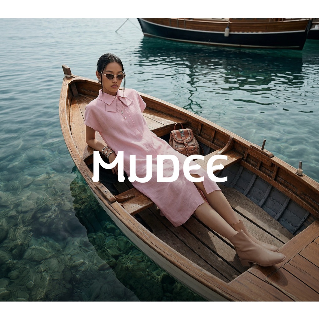 MUDEE  เดรสลินินแขนล้ำ แต่งปกสองชั้น