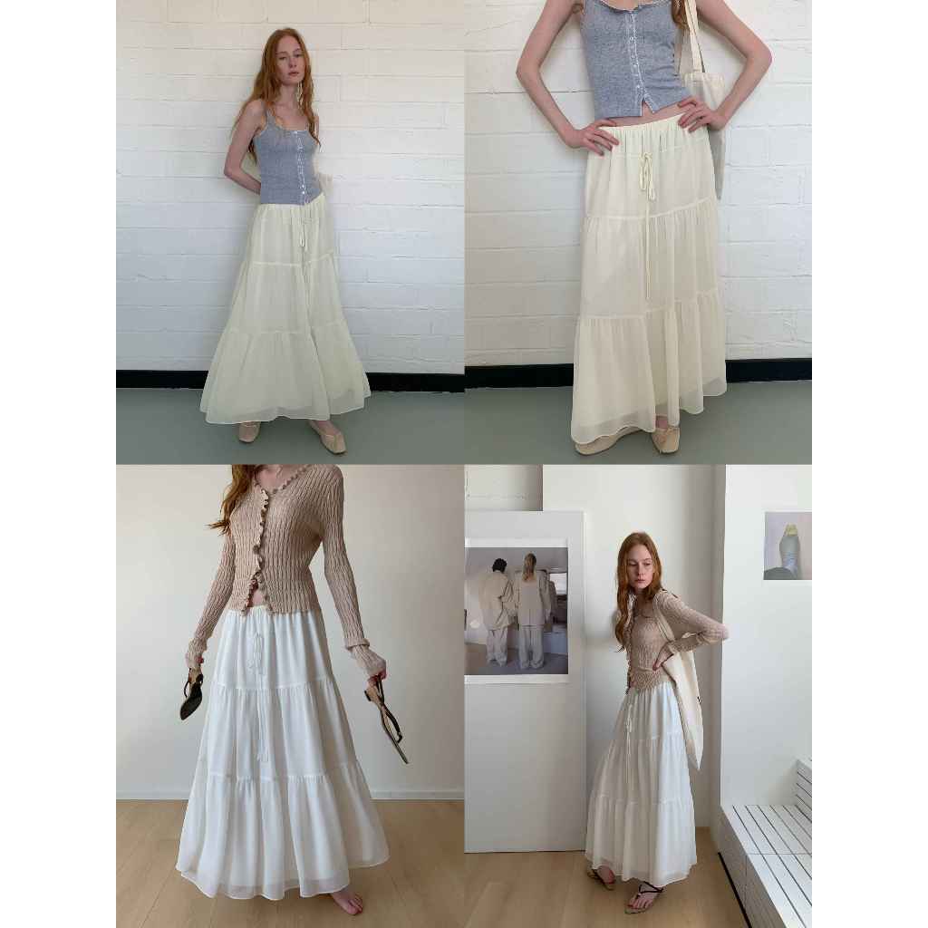 INBYIN - กระโปรงยาวแต่งระบาย SWEET TIER SKIRT - D8087