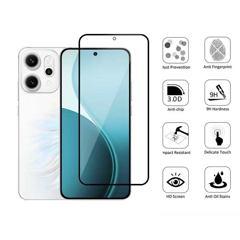 ฟิล์มกระจกเต็มจอ สำหรับ Oppo Reno14 Pro Reno14F / Reno13F Reno13 Pro Reno12F ฟิล์กระจก กันรอย