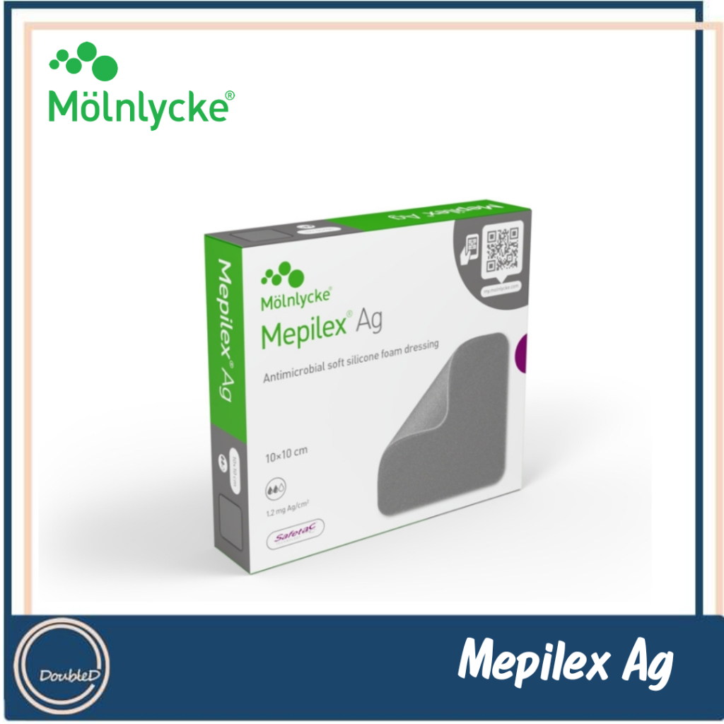 [พร้อมส่ง/ของแท้] Mepilex AG - แผ่นปิดแผล Antimicrobial Foam Dressing