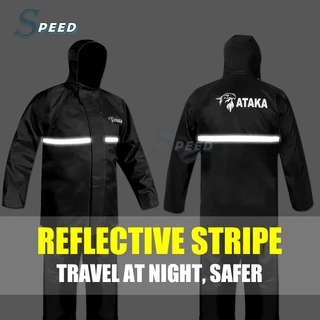 ATAKA 1 ชุด เสื้อกันฝน เสื้อกันฝนผู้ใหญ่ ไซส์ใหญ่พิเศษ S - 8XL รุ่น หมวกติดเสื้อ ชุดกันฝนกันน้ำ เสื้อกันฝนมอเตอร์ไซค์