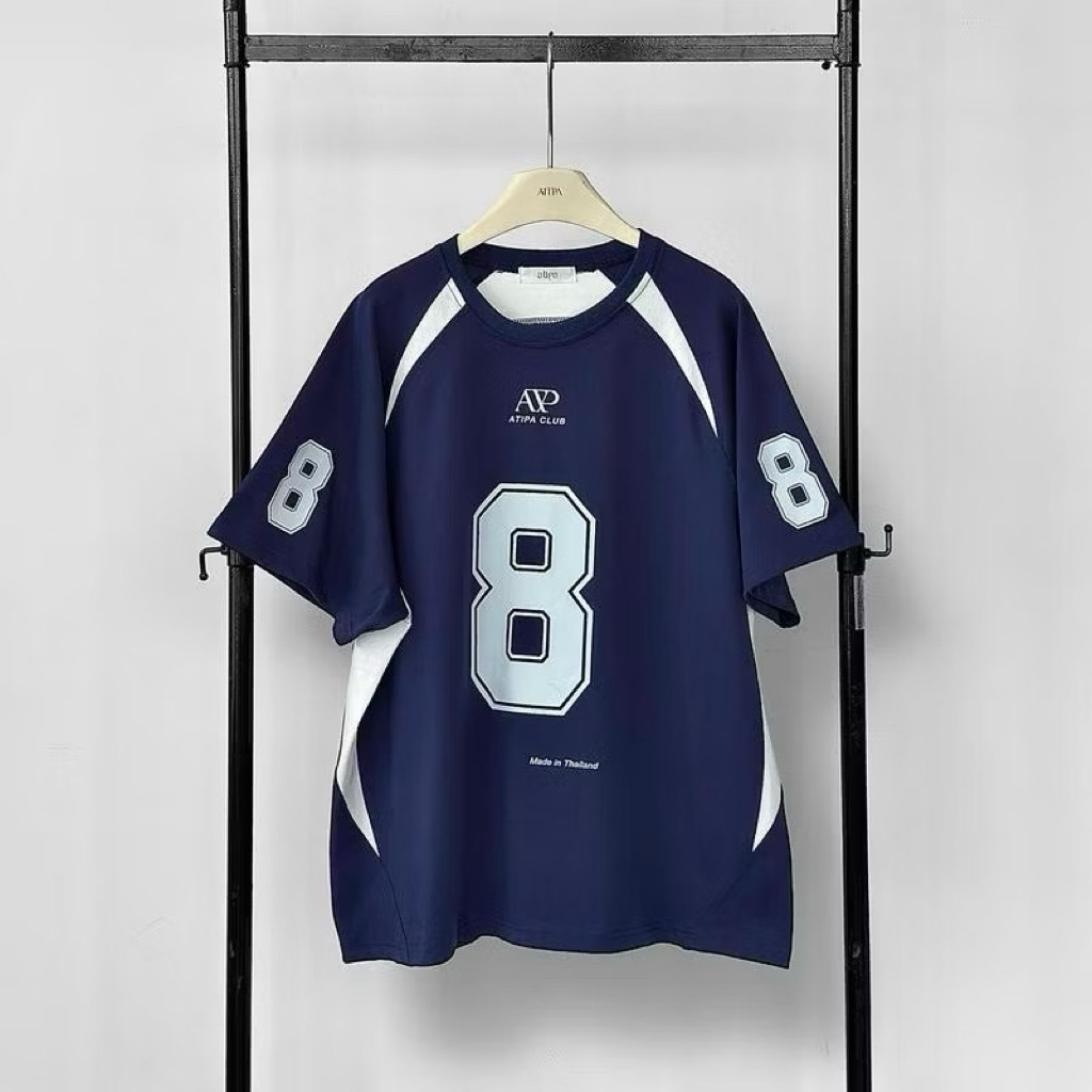 Atipa - Atipa Club No.8 เสื้อยืด เสื้อบอล ทรงโอเวอร์ไซส์ สีน้ำเงิน