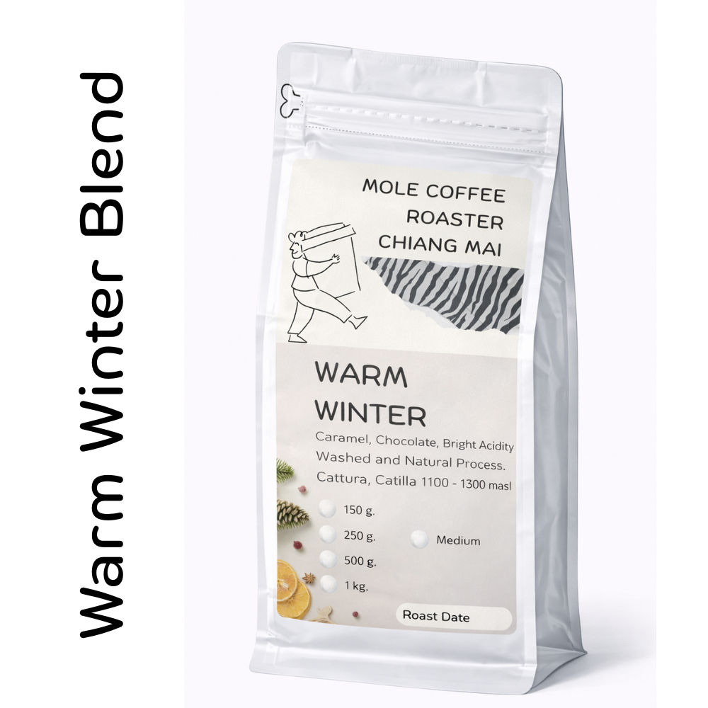 เมล็ดกาแฟคั่วกลาง เบลนโคลอมเบีย บราซิล Warm winter Blend