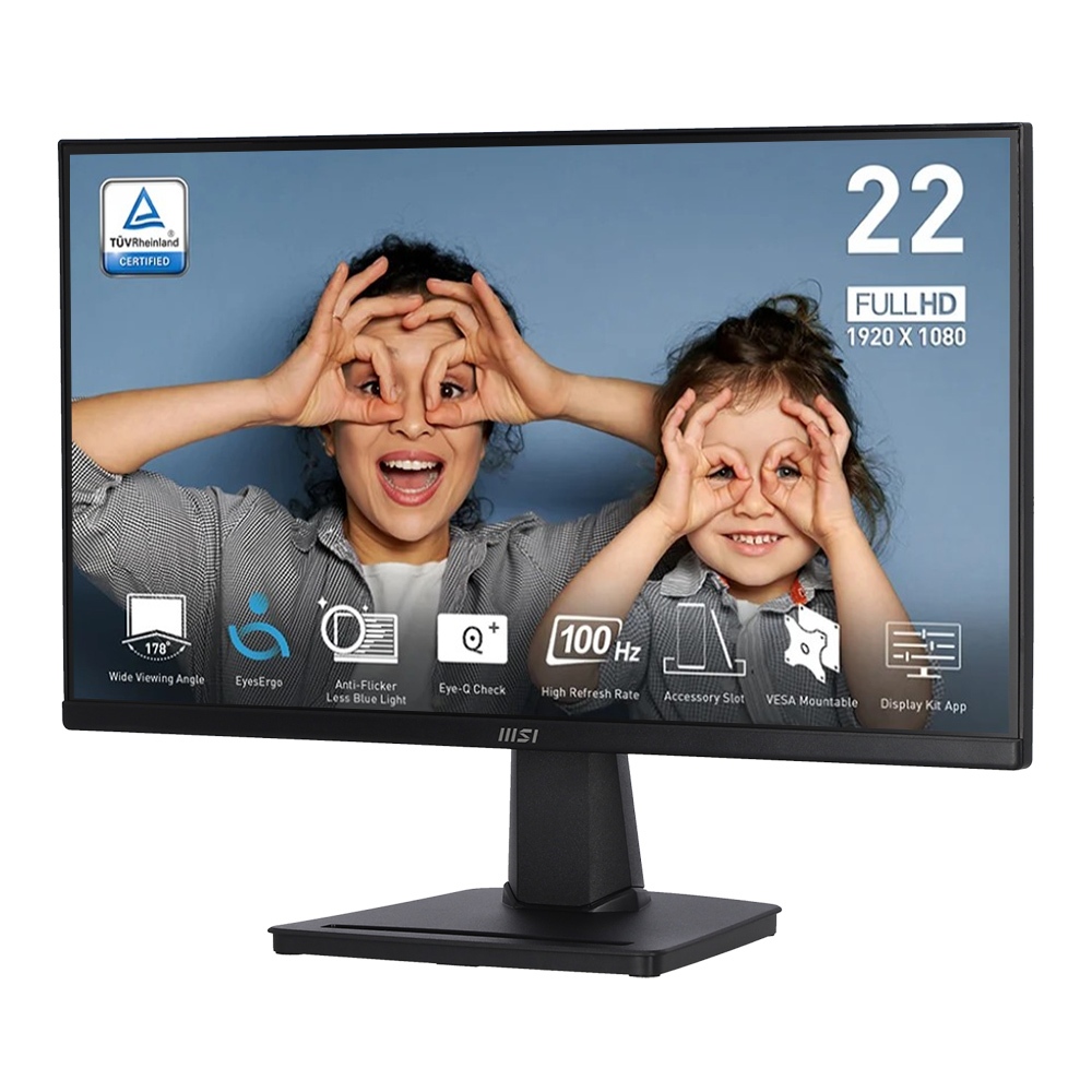 Monitor (จอมอนิเตอร์) MSI Pro MP225V - 21.45 Inch VA FHD 100Hz Adaptive Sync